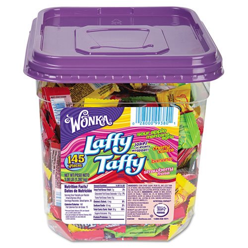 Wonka Assorted Flavor Laffy Taffy, 3.08 Lbs, 145 Wrapped Pieces/tub logo