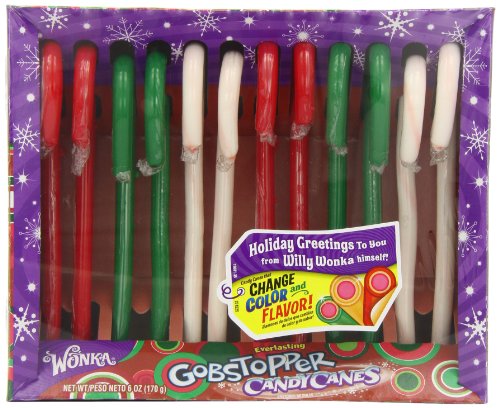 Wonka Everlasting Gobstoppers Christmas Candy Canes, 12-count Boxes (Pack of 6) logo