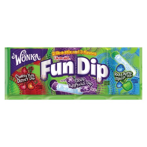 Wonka Fun Dip Lik-m-aid, Cherry and Razzapple, 3.5 Oz. (Pack of 12) logo