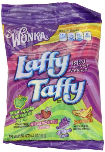 Wonka Laffy Taffy, Assortment, 4.2 ounce Peg Bags (Pack of 12) logo