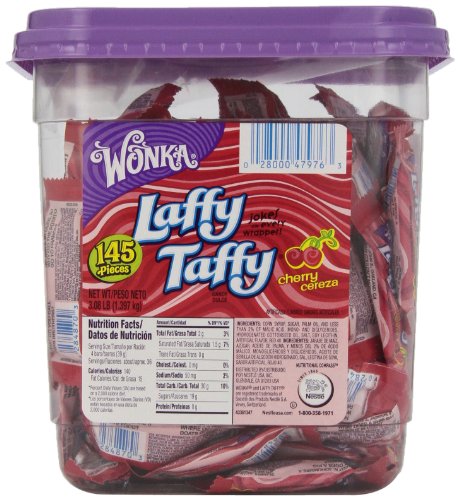 Wonka Laffy Taffy Jar, Cherry, 145-count logo