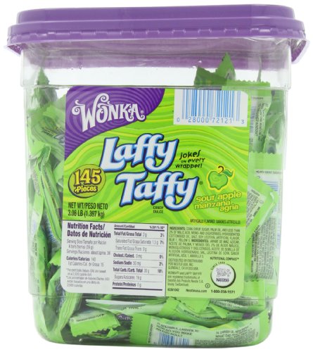 Wonka Laffy Taffy Jar, Sour Apple, 145-count logo