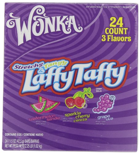 Wonka Laffy Taffy Stretchy & Tangy Variety Box,1.5 ounce Boxes (Pack of 48) logo