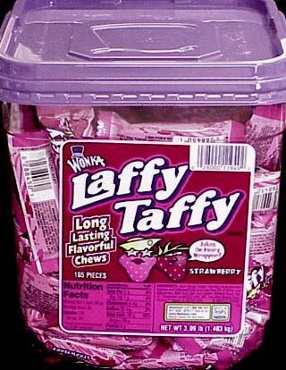 Wonka Laffy Taffy Tub Strawberry logo