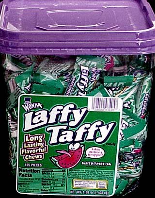 Wonka Laffy Taffy Tub Watermelon logo