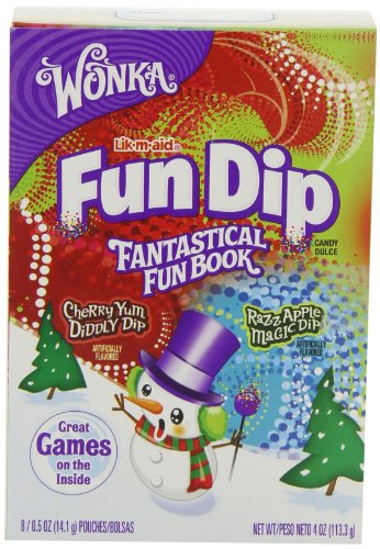 Wonka Lik-m-aid Fun Dip Christmas Fun Book, Cherry & Razzapple, 4 ounce Boxes (Pack of 6) logo