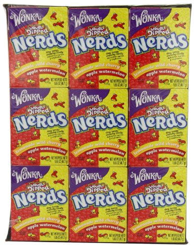 Wonka Nerds, Apple-watermelon and Lemonade-wild Cherry, 1.65 ounce Boxes (Pack of 36) logo