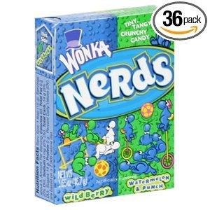 Wonka Nerds, Wildberry and Watermelon Punch, 1.65 ounce Packets (Pack of 36) logo