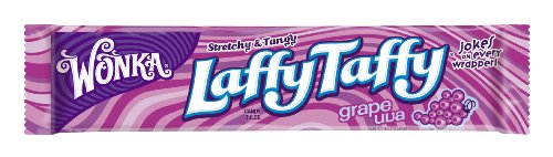 Wonka Stretchy & Tangy Laffy Taffy, Grape Uva, 1.5 ounce Packets (Pack of 36) logo