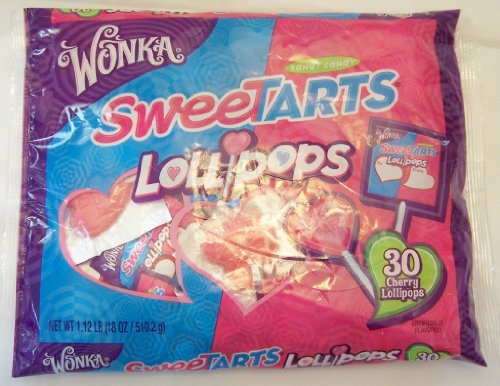 Wonka Sweet Tarts Lollipops – 30 Ct, – Heart Shaped Cherry Flavor logo