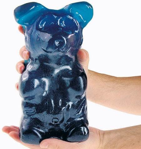 World’s Largest Gummi Bear, Blue Raspberry, Net Wt. 5lbs logo