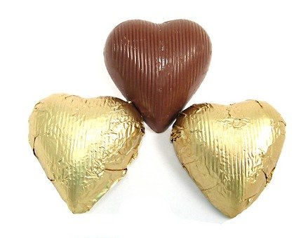 Wrapped Chocolate Hearts Gold 1.5 Pound logo