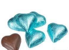 Wrapped Chocolate Hearts Tiffany Blue 1.5 Pound logo