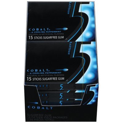 Wrigley 5 Gum – Cobalt, 15 Sticks, 10 Count logo