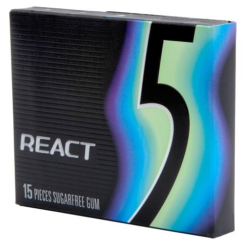 Wrigley Chewing Gum Sugar Free 5 React Mint 5 Pack logo