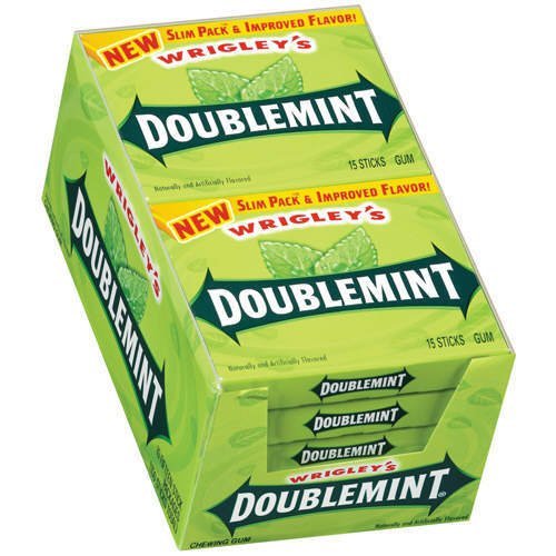 Wrigley – Doublemint, Slim, 15 Stick Pack, 10 Count logo