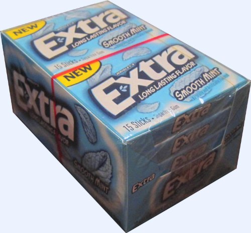 Wrigley Extra Chewing Gum Smooth Mint 15-sticks (Pack of 10) logo