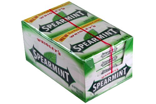 Wrigley – Spearmint, Slim, 15 Stick Pack, 10 Count logo