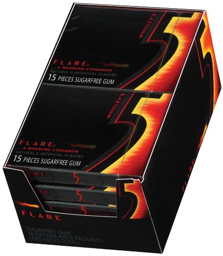 Wrigley’s 5 Gum Flare – A Warming Cinnamon Natural and Artificial Flavors – 10 Fifteen – Pieces Packages (150 Pieces Total) logo