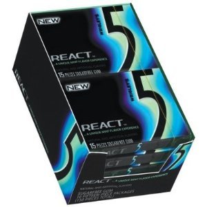 Wrigleys 5 Gum React 2 – A Unique Mint Flavor Experience Natural and Artificial Flavors Sugarfree Gum – 10 Fifteen – Pieces Packages (150 Pieces React2 Gum Total) logo