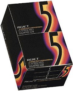 Wrigley’s 5 Gum React Fruit Flavor 10/15 Ct (150 Sticks) logo