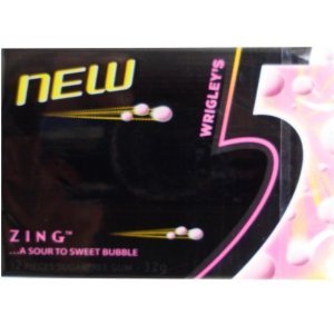 Wrigley’s 5 Zing New Chewing Gum Sour To Sweet Bubble Flavour Sugarfree 32 G (12 Pieces) X 10 Boxes logo