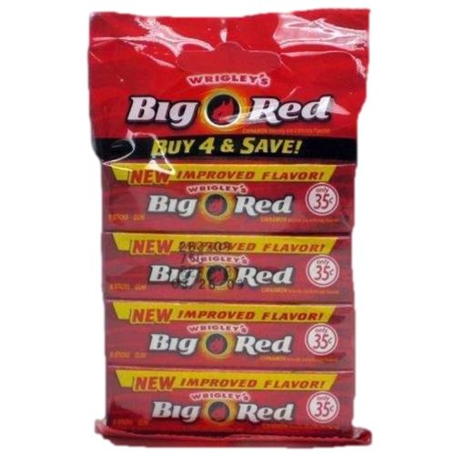 Wrigley’s Big Red Chewing Gum, 3 Packages Each Containing 4 Packs Of 5 Sticks Of Gum Each logo