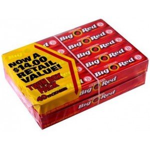 Wrigley’s Big Red Cinnamon Chewing Gum Twin Box Pack- 40 Five-sticks Packages (200 Sticks Total) logo