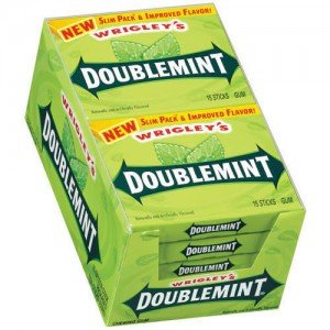 Wrigley’s Doublemint Chewing Gum – 10 Fifteen Sticks Packages (150 Sticks Total) logo