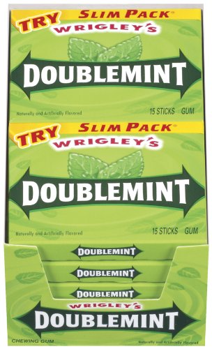 Wrigley’s Doublemint Gum, 15-stick Slim Packs (Pack of 20) logo