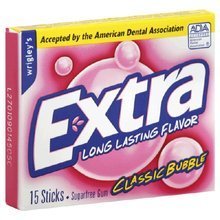 Wrigley’s Extra Classic Bubble Gum Sugarfree 15 Sticks (10 Pack) logo