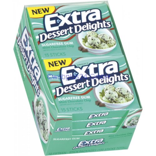 Wrigley’s Extra Dessert Delights Mint Chocolate Chip – 10/15 Stick Packs logo