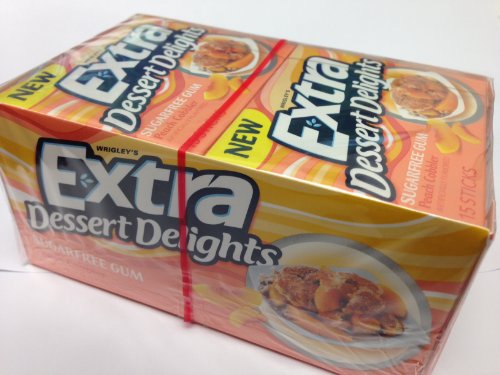 Wrigley’s Extra Dessert Delights Peach Cobbler Suga Free Chewing Gum – 10 Pack of 15 Stick Packages (150 Sticks Total) logo