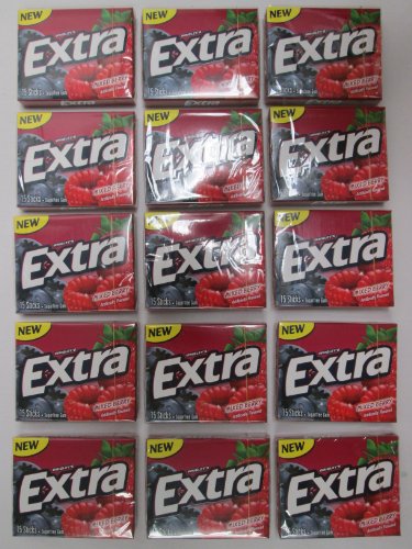 Wrigley’s Extra Mixed Berry Artificially Flavored Chewing Gum (sugar-free) – 15 Packs Of 15 Sticks (225 Sticks Total) – Gg12 logo