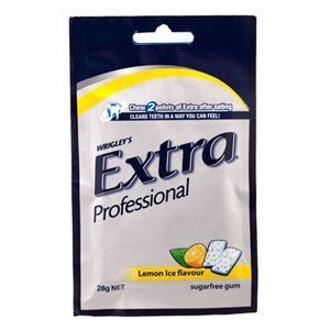 Wrigleys Extra Professional Lemon Ice Sugarfree Gum 28g. (Pack of 20) logo