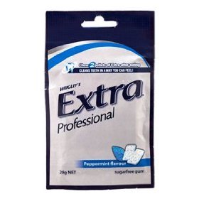 Wrigleys Extra Professional Peppermint Resealable Bag 28g. logo