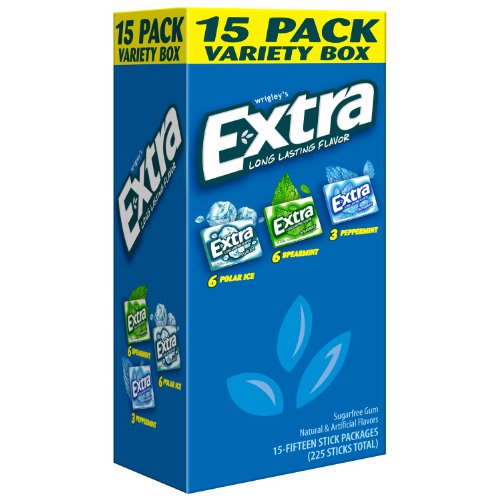 Wrigley’s Extra Sugar Free Gum 15 Pack Variety Box logo