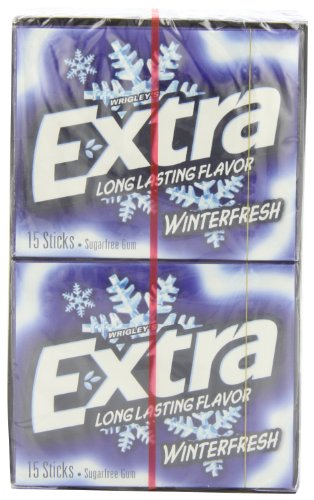 Wrigleys Extra Winterfresh Gum, 15 Count Sticks (Pack of 10) logo