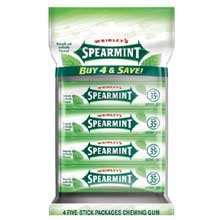 Wrigleys Spearmint Gum – 4 Pack Sleeve, 40 Per Case logo