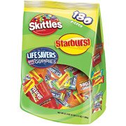 Wrigley’s Variety Halloween Trick Or Treat Candy 180 Piece Bag (skittles, Starburst & Life Savers Big Ring Gummies), 67.9 Oz. logo