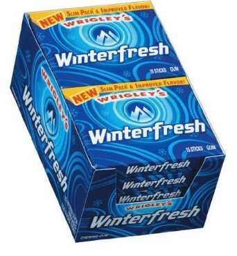 Wrigley’s Winterfresh Chewing Gum – 10 Fifteen Sticks Packages (150 Sticks Total) logo