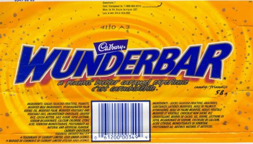 Wunderbar 24 Bars Cadbury Creamy Peanut Butter Light Rice Crisps and Chewy Caramel All Smothered In A Rich Creamy Milk Chocolate From Canada logo