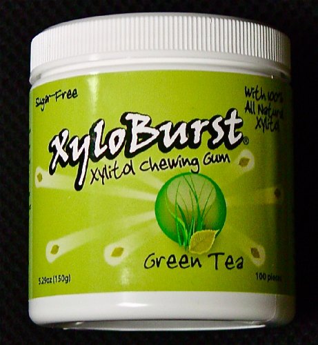 Xyloburst Xylitol Green Tea Flavored Chewing Gum (100 Count) Sugar Free No Gmo, All Natural Xylitol logo