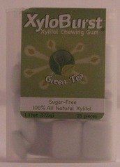 Xyloburst Xylitol Gum Flip-top Jar, Green Tea, 25 Count logo