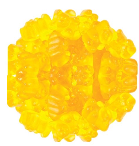 Yellow Banana Flavored Gummy Bears 5 Pound Bulk Bag logo