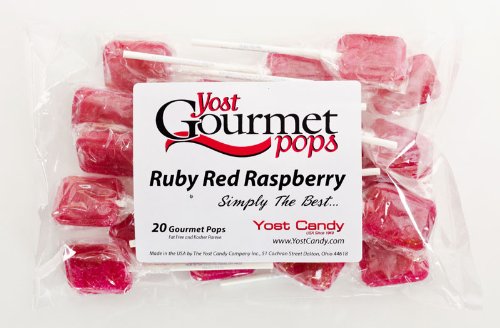 Yost Gourmet Pops, 20 Count Bag – Ruby Red Raspberry logo