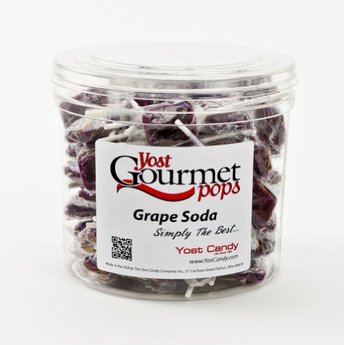 Yost Gourmet Pops, 80 Count Tub – Grape Soda logo