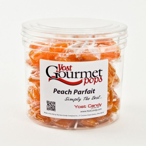 Yost Gourmet Pops, 80 Count Tub – Peach Parfait logo