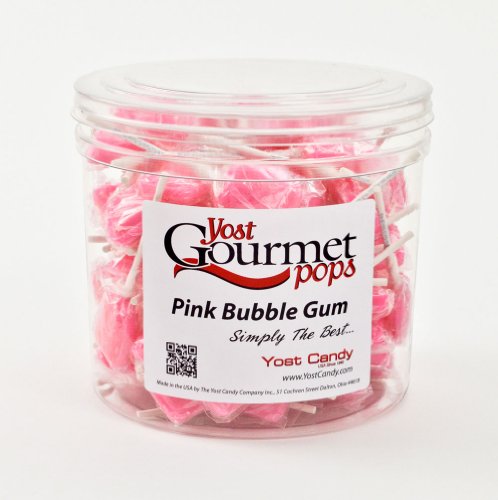 Yost Gourmet Pops, 80 Count Tub – Pink Bubble Gum logo