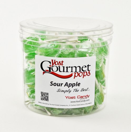 Yost Gourmet Pops, 80 Count Tub – Sour Apple logo